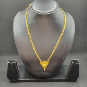 short mangalsutra elegant finish heart shaped pendant