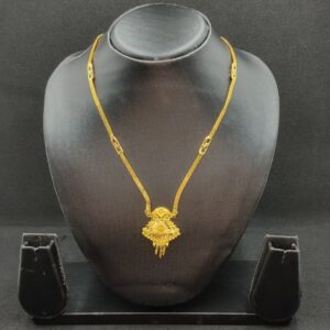 short mangalsutra traditional 1gm gold forming short mangalsutra with temple pendant